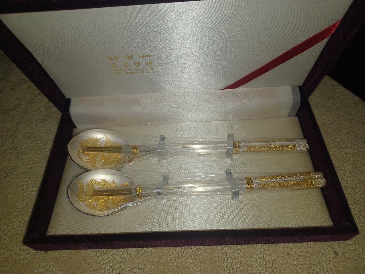Sterling silver and gold plated spoon set 이미지 1