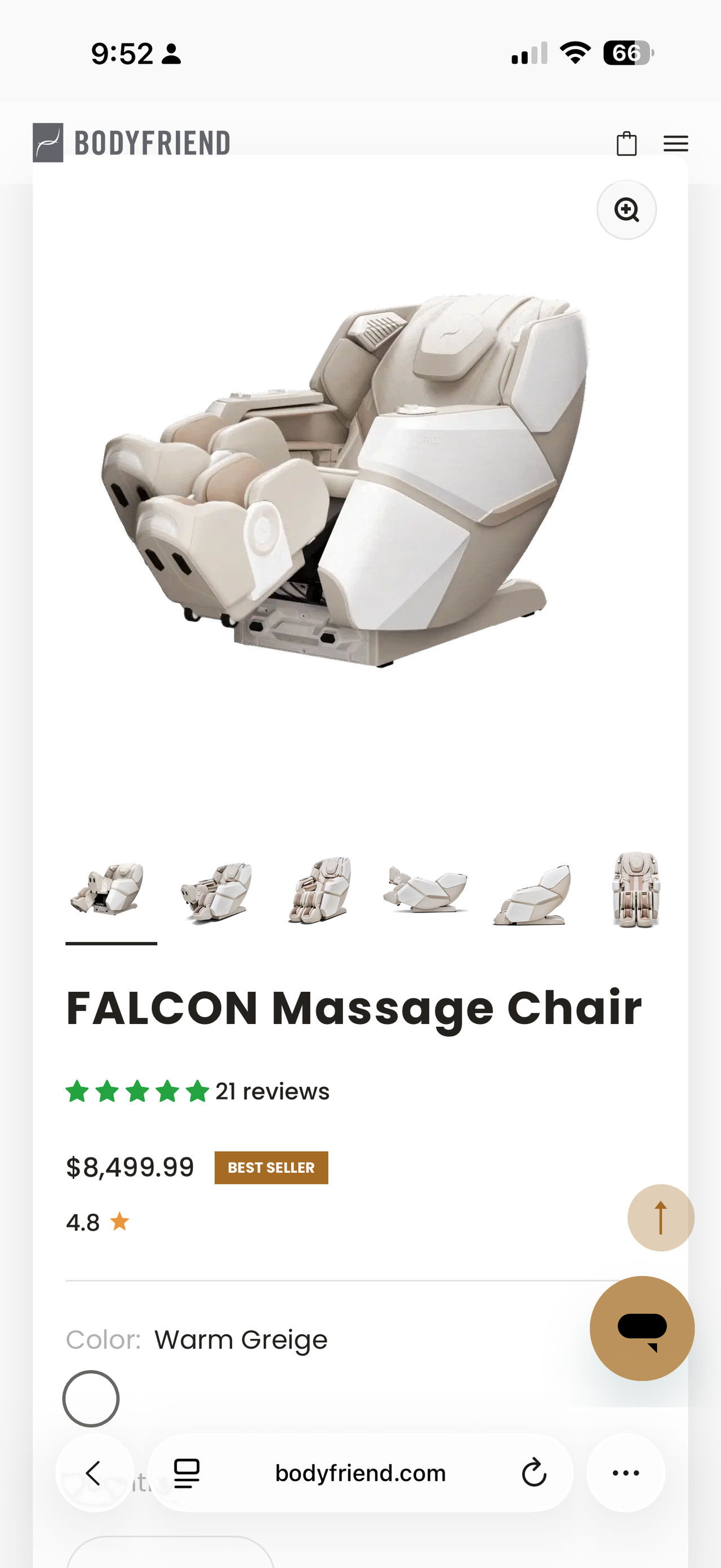 바디프렌드 마사지의자 팝니다 썸네일 3