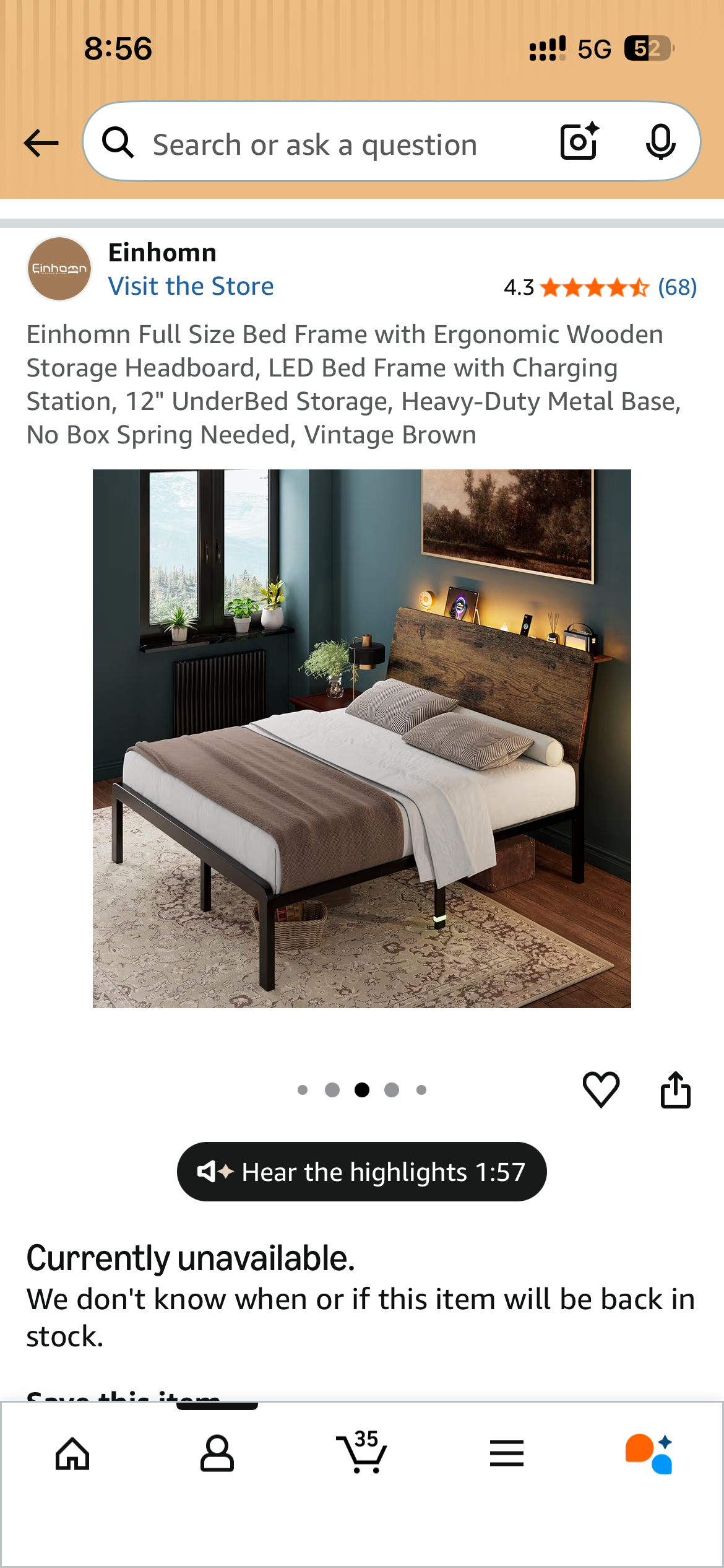 [판매] 풀사이즈 침대 프레임 + 매트리스 세트 ($130) - 상태 좋습니다! 썸네일 4