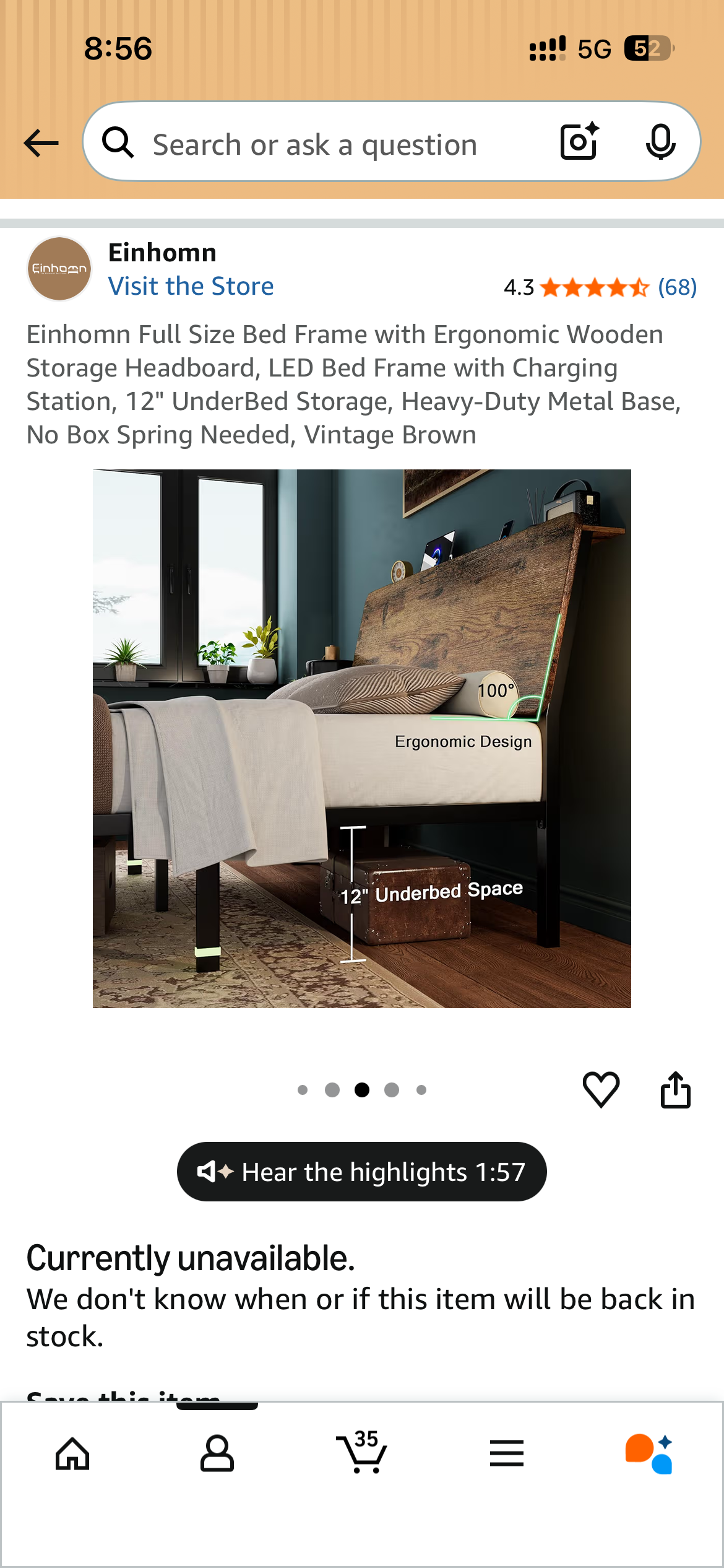 [판매] 풀사이즈 침대 프레임 + 매트리스 세트 ($130) - 상태 좋습니다! 썸네일 5